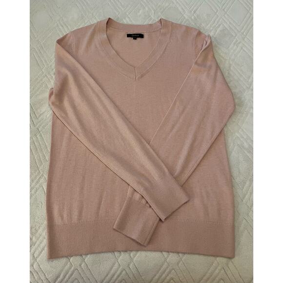 Quince Lightweight Cotton Cashmere V-Neck Sweater in Pink Size S✨ - Picture 9 of 13